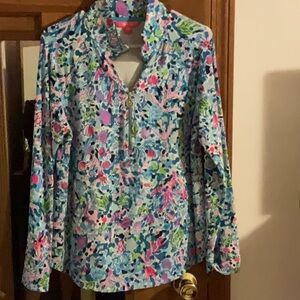 Lilly Pulitzer Vibrant Multicolor Blouse/ Tunic size  M